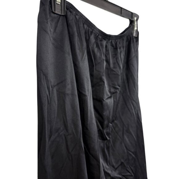 Adonna Womens Black Maxi High Slit Elastic Waist Half Slip Skirt Satin sz 1X - Picture 4 of 16